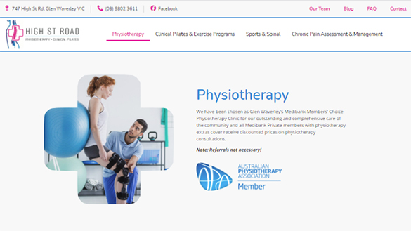 High St Road Physiotherapy - Snug Site